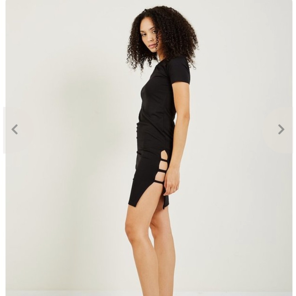 AR321 Garmentory Midi Side Slit Dress in black Small